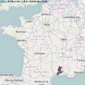 Villeneuve-lès-Maguelone Karte Frankreich