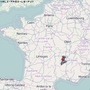 Vals-près-le-Puy Karte Frankreich