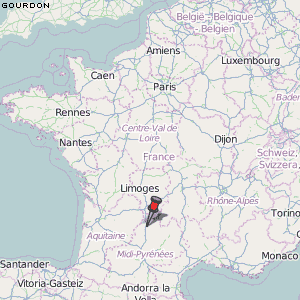 Gourdon Karte Frankreich