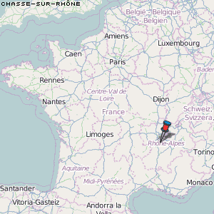 Chasse-sur-Rhône Karte Frankreich