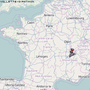 Villette-d'Anthon Karte Frankreich