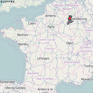 Suippes Karte Frankreich