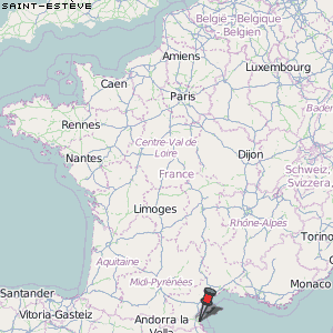 Saint-Estève Karte Frankreich