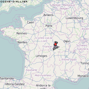 Cosne-d'Allier Karte Frankreich