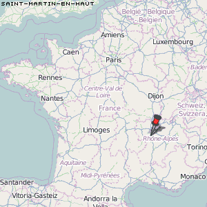 Saint-Martin-en-Haut Karte Frankreich