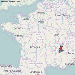 Saint-Marcellin Karte Frankreich