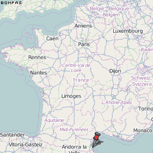 Bompas Karte Frankreich