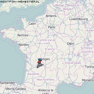 Montpon-Ménestérol Karte Frankreich