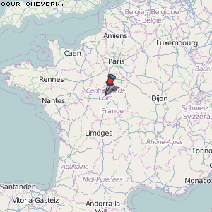 Cour-Cheverny Karte Frankreich