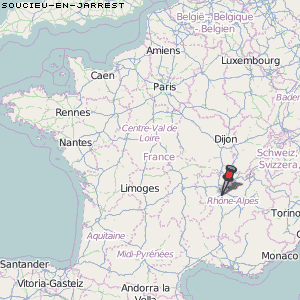 Soucieu-en-Jarrest Karte Frankreich