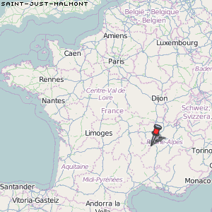 Saint-Just-Malmont Karte Frankreich