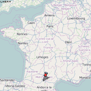 Lherm Karte Frankreich