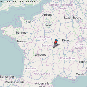 Bourbon-l'Archambault Karte Frankreich