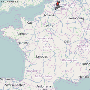 Thumeries Karte Frankreich