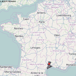Lespignan Karte Frankreich
