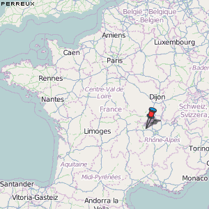 Perreux Karte Frankreich