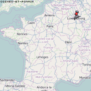 Cosnes-et-Romain Karte Frankreich