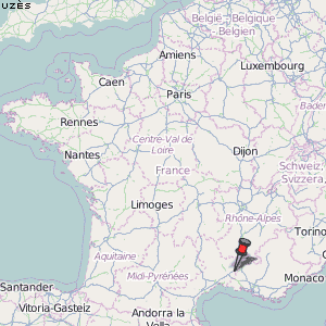 Uzès Karte Frankreich