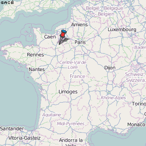 Gacé Karte Frankreich