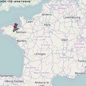 Mûr-de-Bretagne Karte Frankreich