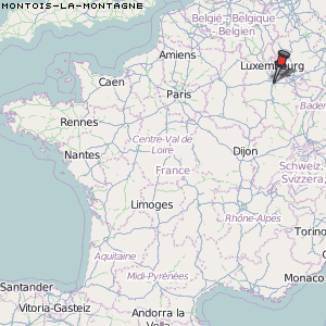 Montois-la-Montagne Karte Frankreich