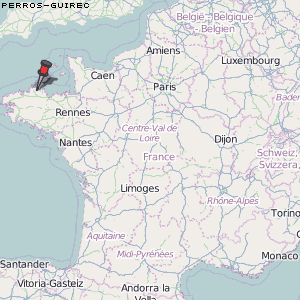Perros-Guirec Karte Frankreich