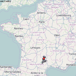 Arthès Karte Frankreich