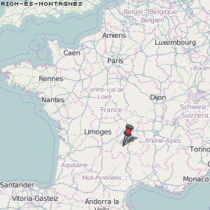Riom-ès-Montagnes Karte Frankreich