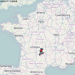 Saint-Céré Karte Frankreich