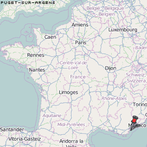 Puget-sur-Argens Karte Frankreich