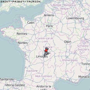 Saint-Priest-Taurion Karte Frankreich