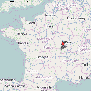 Bourbon-Lancy Karte Frankreich