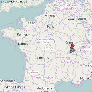 Bâgé-la-Ville Karte Frankreich