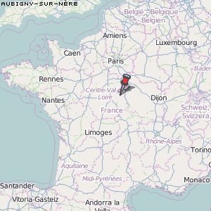 Aubigny-sur-Nère Karte Frankreich