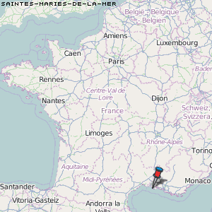 Saintes-Maries-de-la-Mer Karte Frankreich