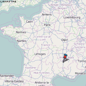 Lamastre Karte Frankreich