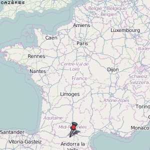 Cazères Karte Frankreich