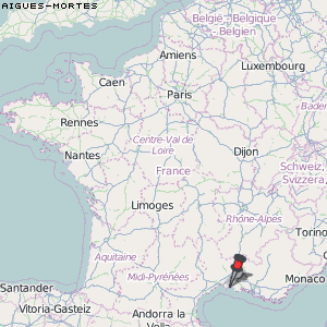 Aigues-Mortes Karte Frankreich
