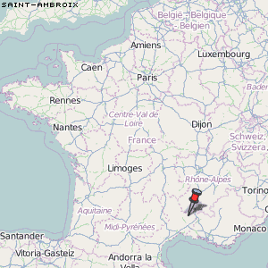 Saint-Ambroix Karte Frankreich