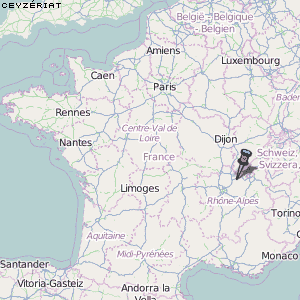 Ceyzériat Karte Frankreich