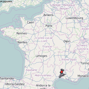 Pignan Karte Frankreich