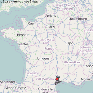Lézignan-Corbières Karte Frankreich