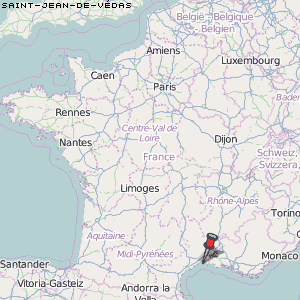 Saint-Jean-de-Védas Karte Frankreich