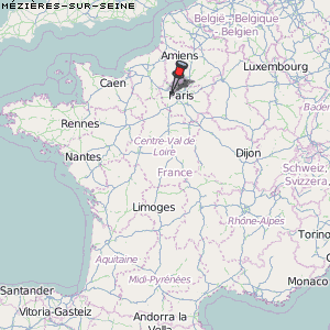 Mézières-sur-Seine Karte Frankreich