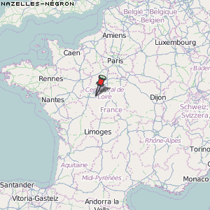 Nazelles-Négron Karte Frankreich