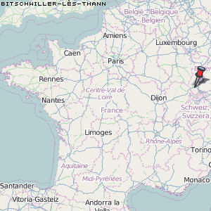 Bitschwiller-lès-Thann Karte Frankreich