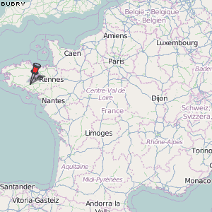 Bubry Karte Frankreich
