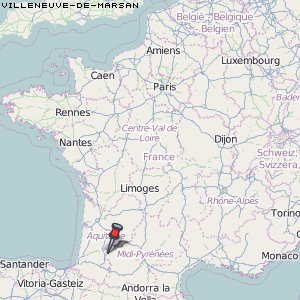 Villeneuve-de-Marsan Karte Frankreich