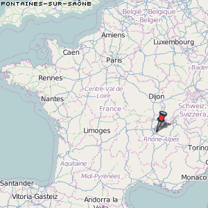 Fontaines-sur-Saône Karte Frankreich
