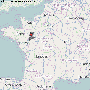 Bécon-les-Granits Karte Frankreich